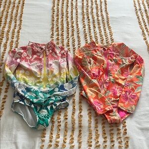 Kids Long-Sleeve Rash Guard Swimsuits